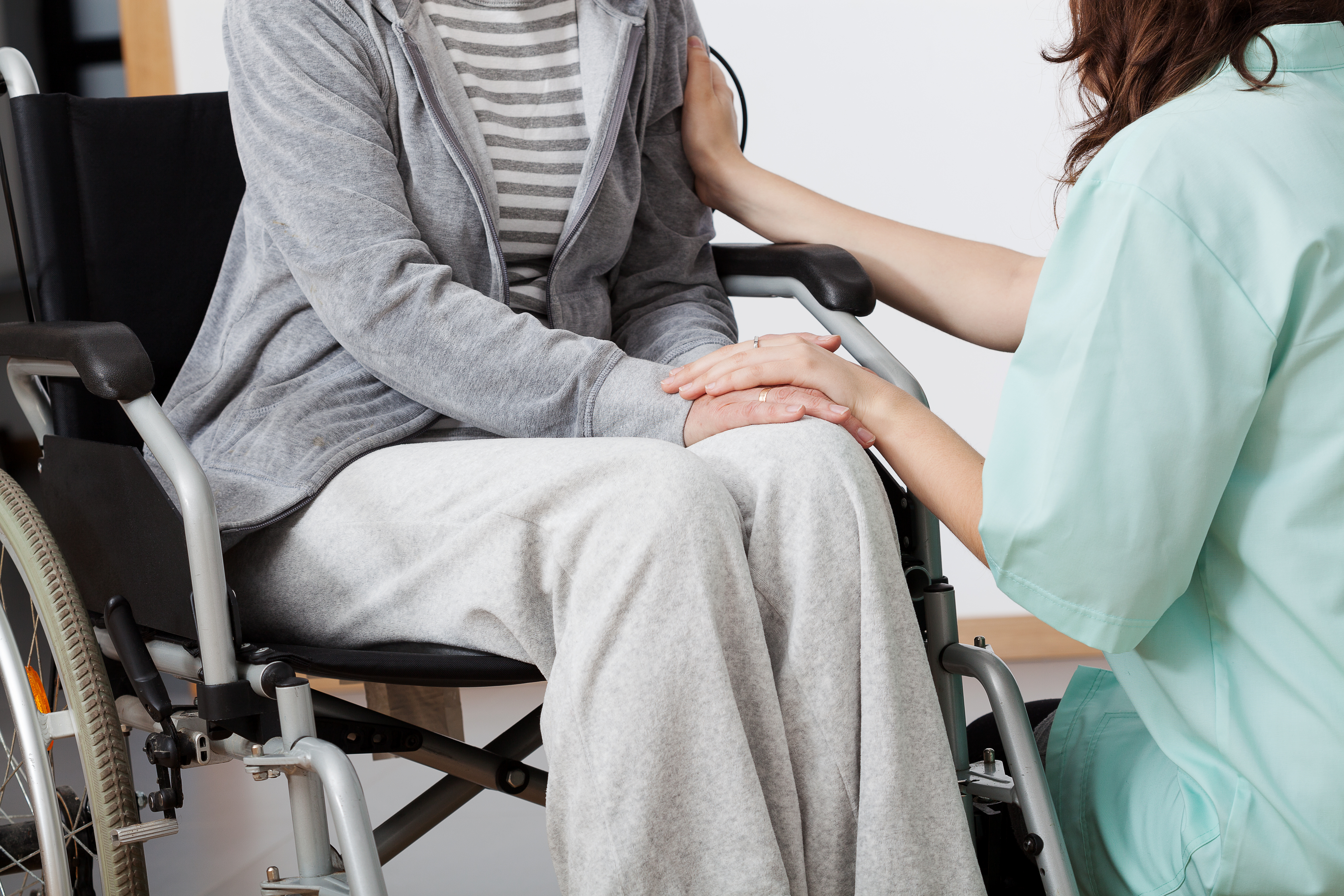 Woman in wheelchair
